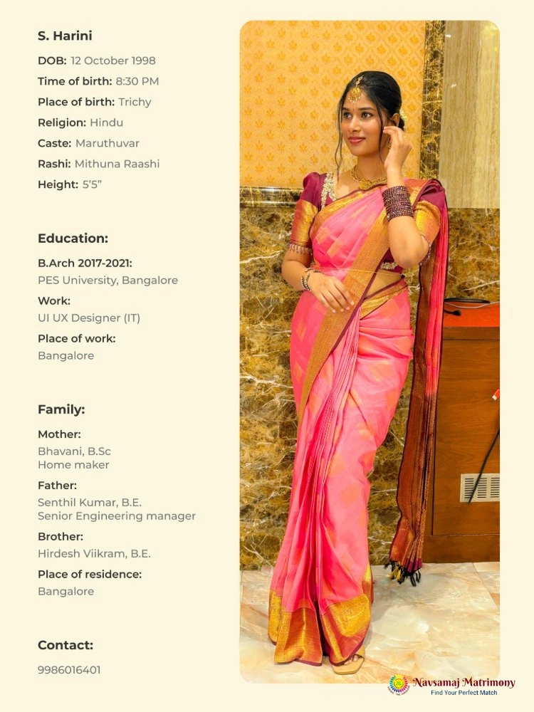 Harini Senthil Kumar - Vanniyar Bride